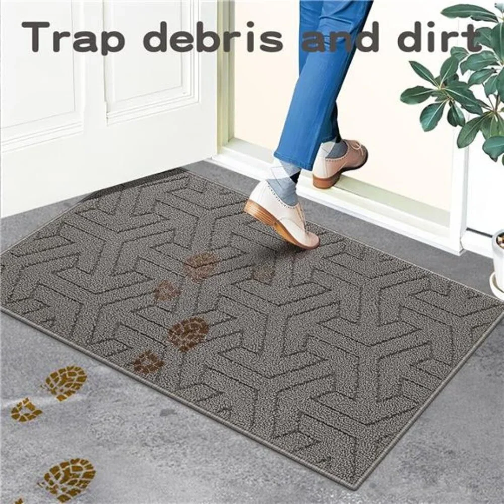 Door Mat, Front Doormats, Non-Slip Entryway Mats Resist Dirt, Washable Low Pile